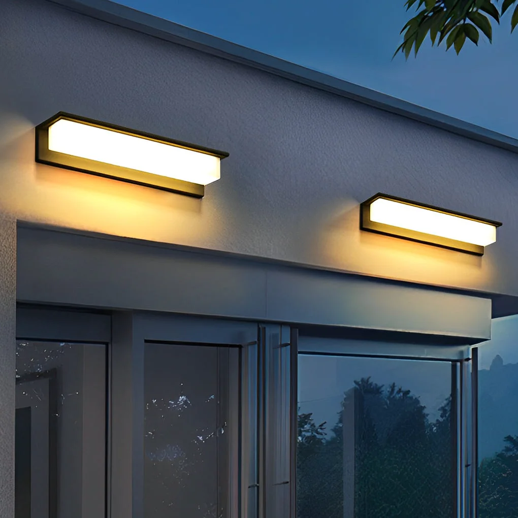 Next-Generation Minimalist Rectangular Waterproof LED Modern Solar Wall Lamp Exterior Lights Smart