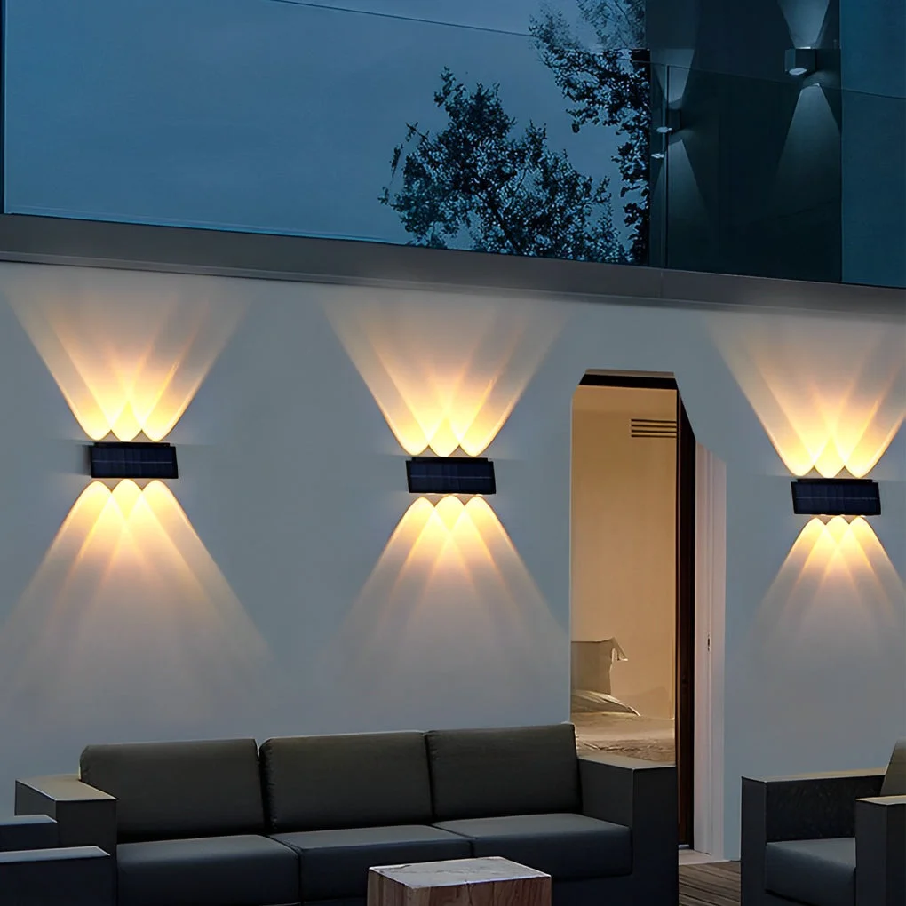 Quality Rectangular Waterproof Up and Down Light LED Modern Solar Wall Lamp Specialty
