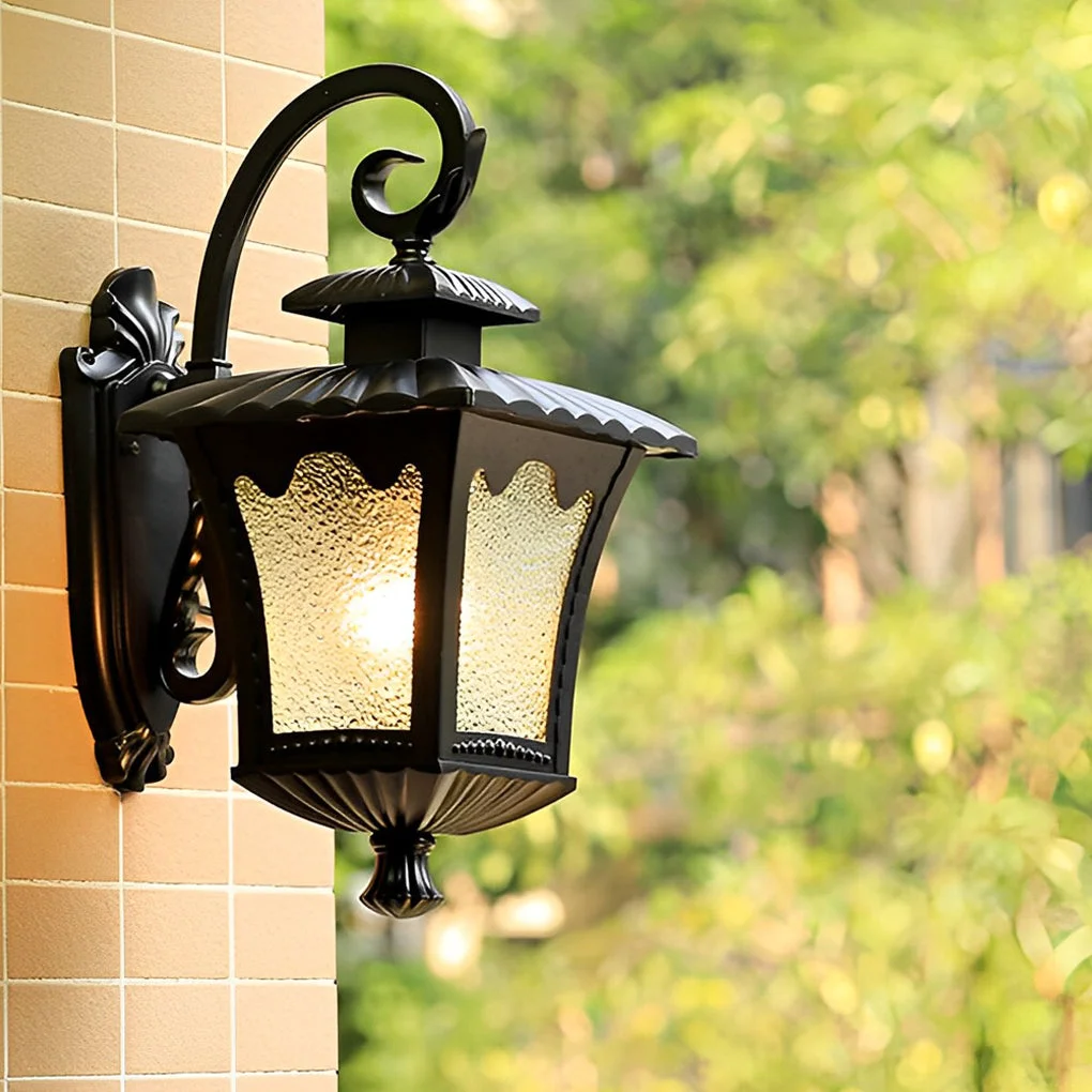 Practical Creative Retro Glass Lantern Waterproof LED European-style Wall Lamp Modern