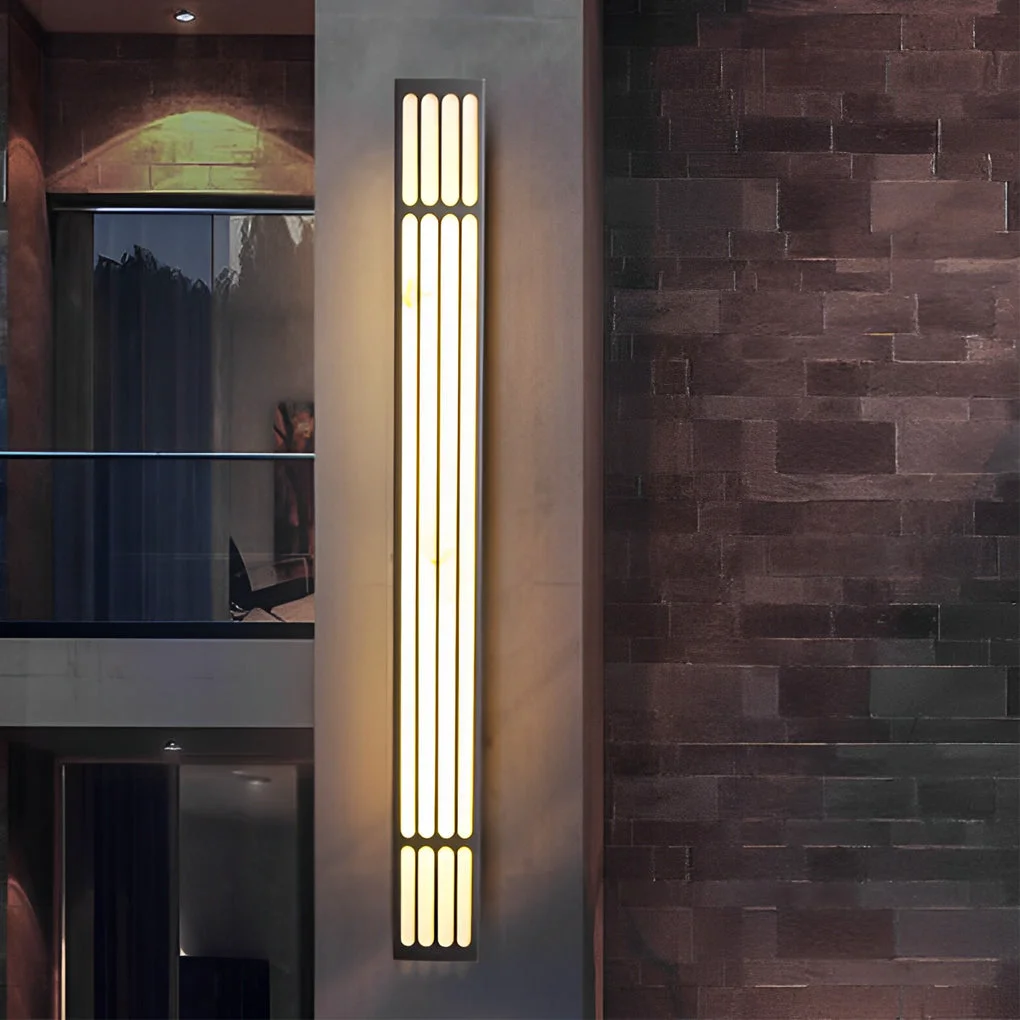 World-Class Long Strip Rectangular Waterproof LED Black Modern Outdoor Wall Lamp Fine Crafted