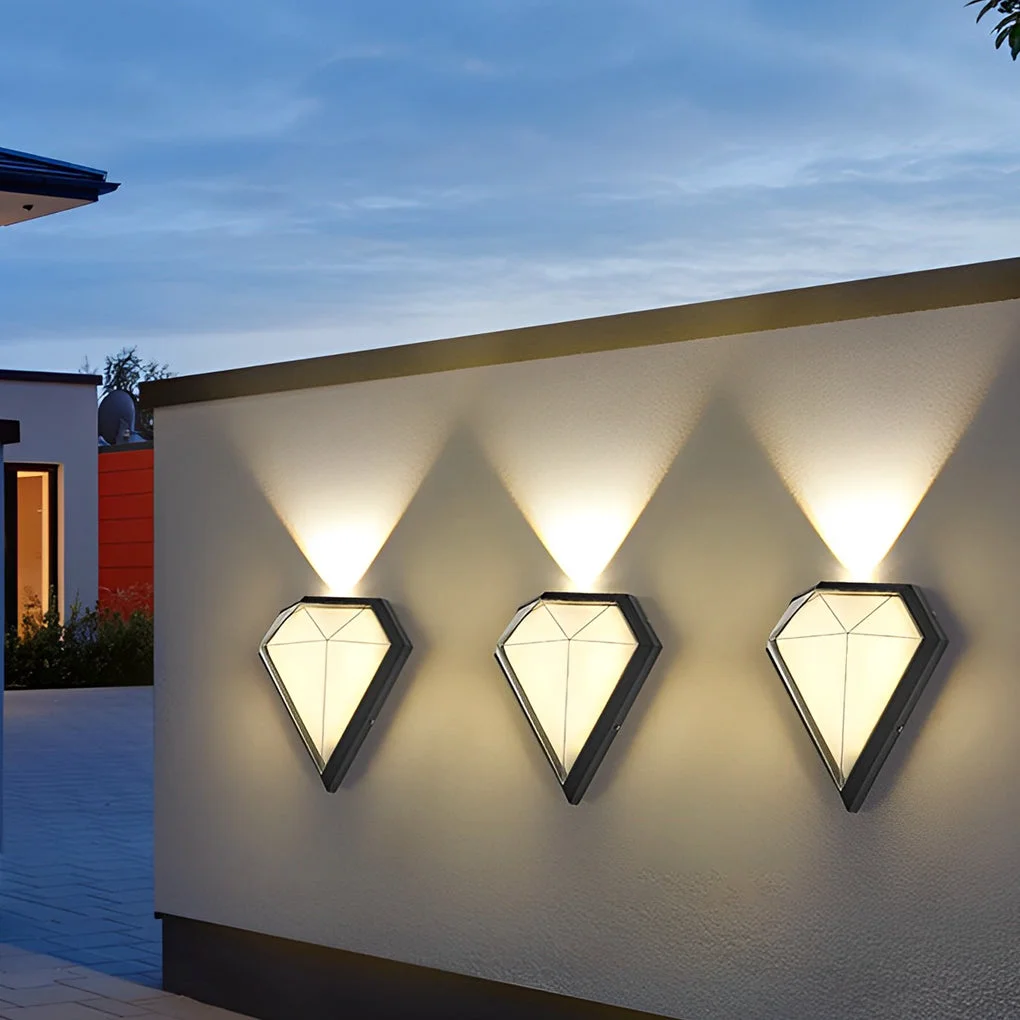 Healthy Creative Geometric LED Waterproof Black Modern Wall Lamp Exterior Lights Advanced