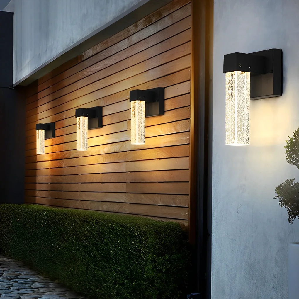 Organic Waterproof LED 10W Crystal Black Modern Outdoor Wall Lamp Exterior Lights Genuine