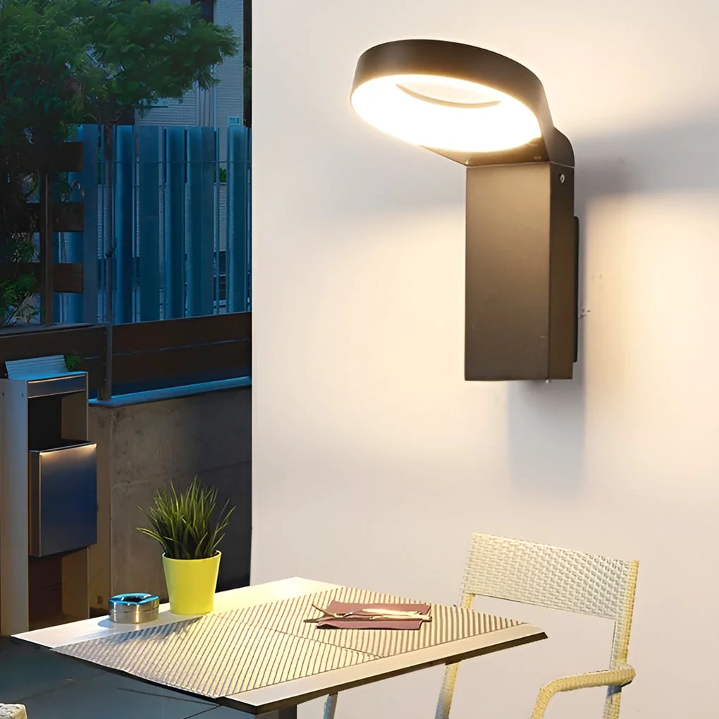 Powerful Spoon-shaped Waterproof 18W LED Black Modern Wall Lamp Pathway Lights Selected