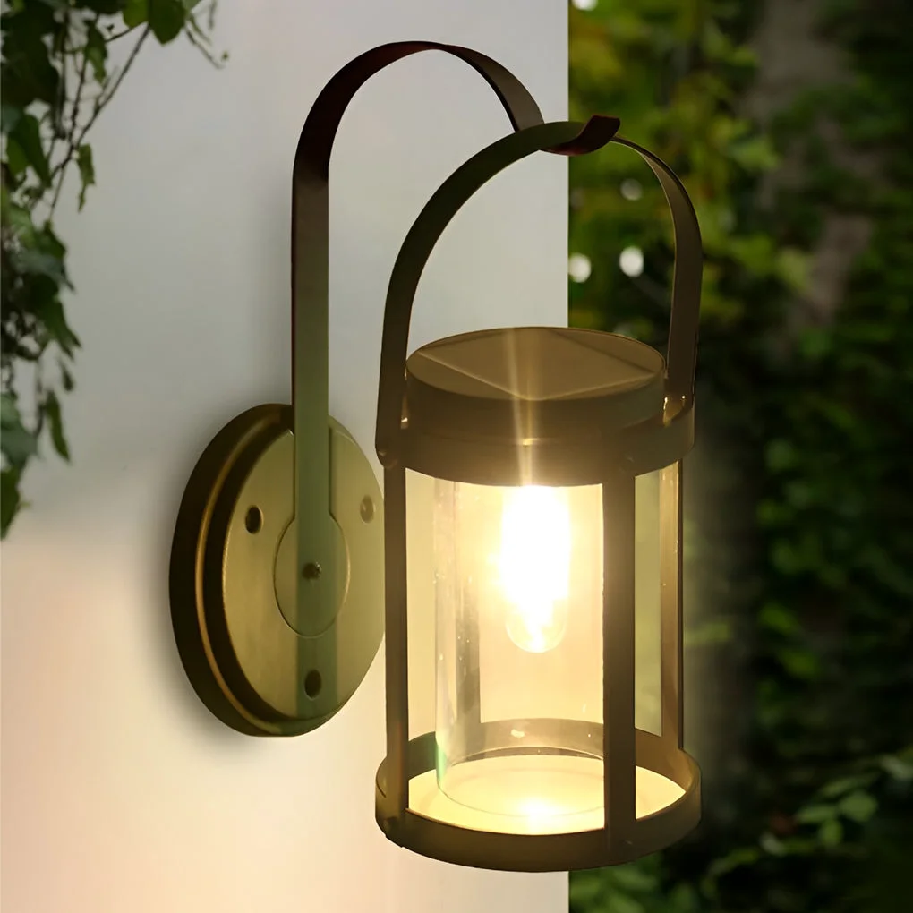 Organic Portable Lantern Shaped LED Waterproof Modern Solar Plug in Wall Sconce Lighting Reusable