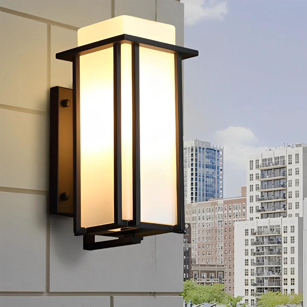 Reusable Square Waterproof LED Black Retro Outdoor Wall Lamp Exterior Lights Practical