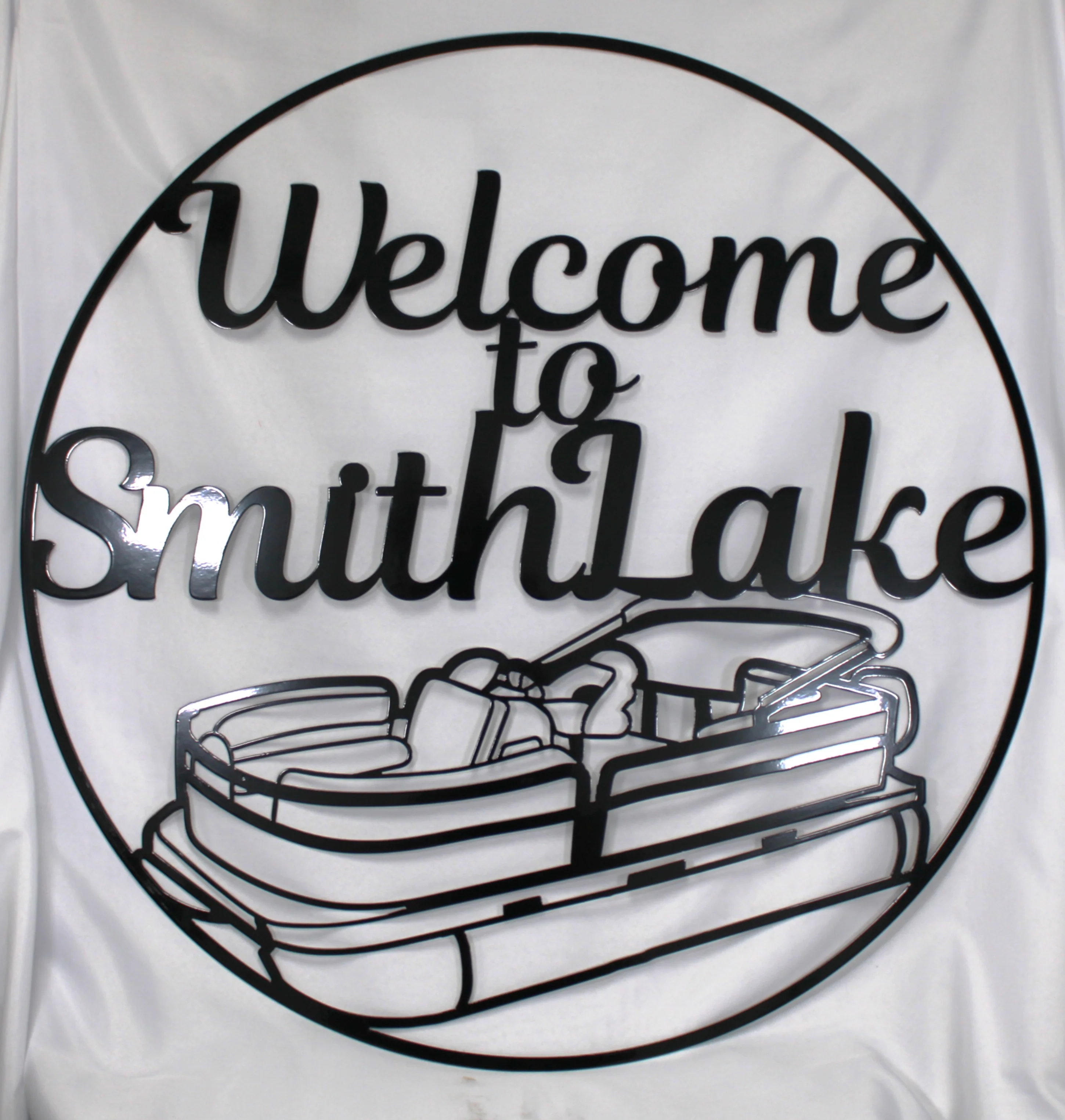 Dependable Welcome to Smith Lake Pontoon Boat 34 Wall Art First-Class