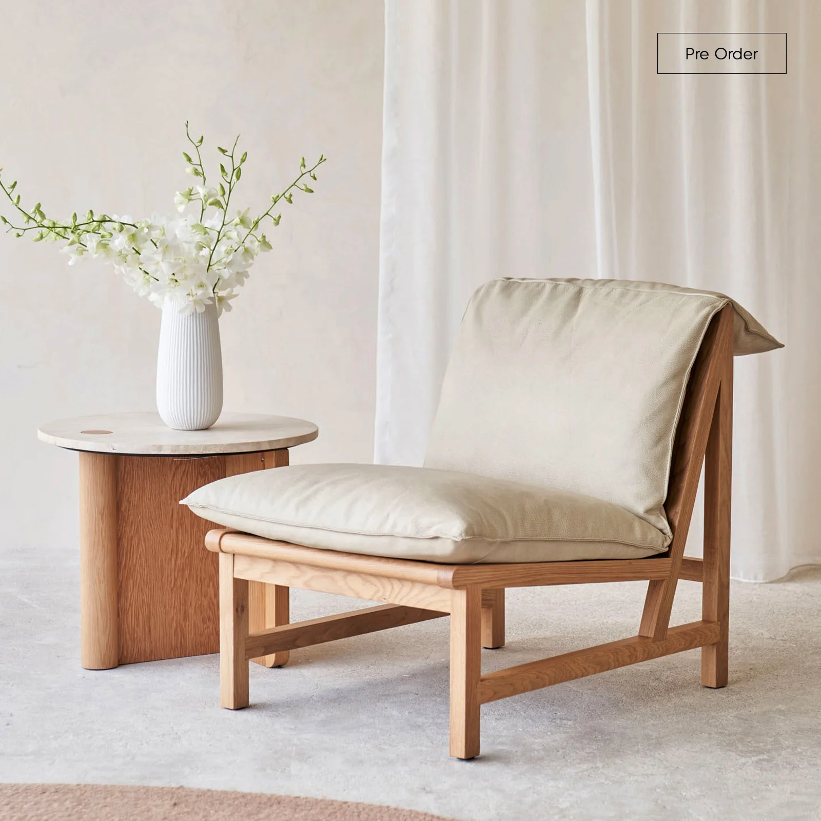 Selected Cantaloupe Armchair Bespoke Leather Original Design