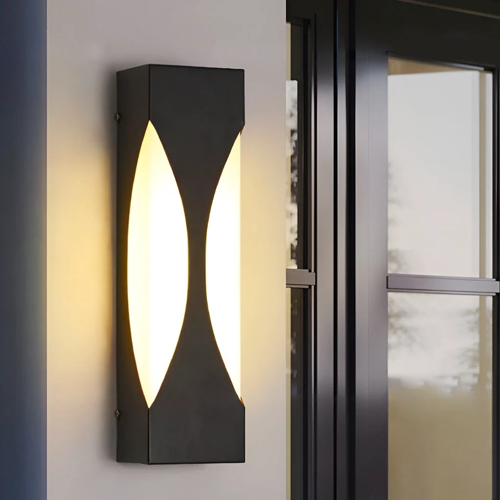 Premium Material Creative Rectangular Waterproof LED Black Modern Outdoor Wall Sconce Lighting Innovative