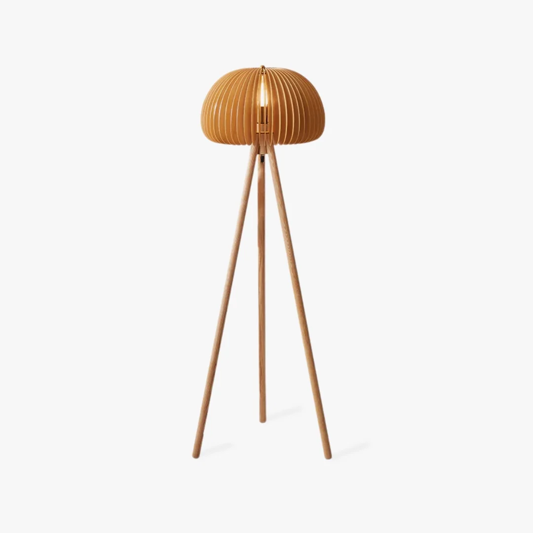 Casual Wooden Pumpkin Floor Lamp Fine
