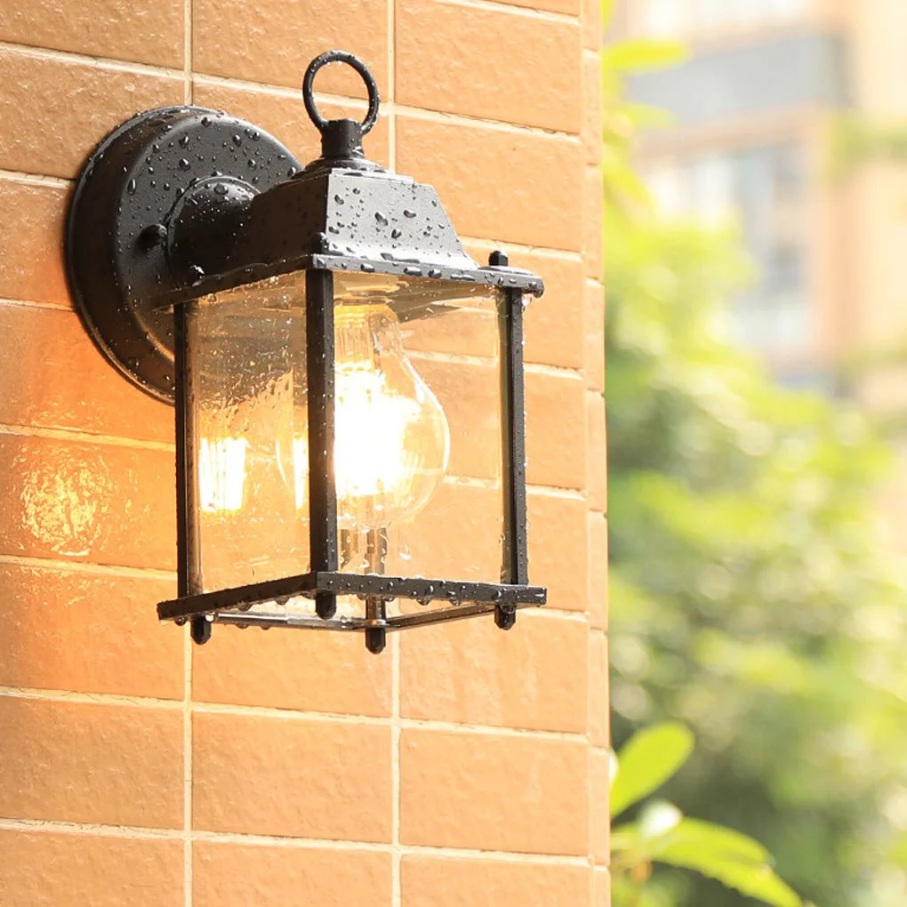 High-Quality Square Glass Wall Lamp Outdoor Wall Sconce Lighting LED Waterproof Wall Lights Traditional