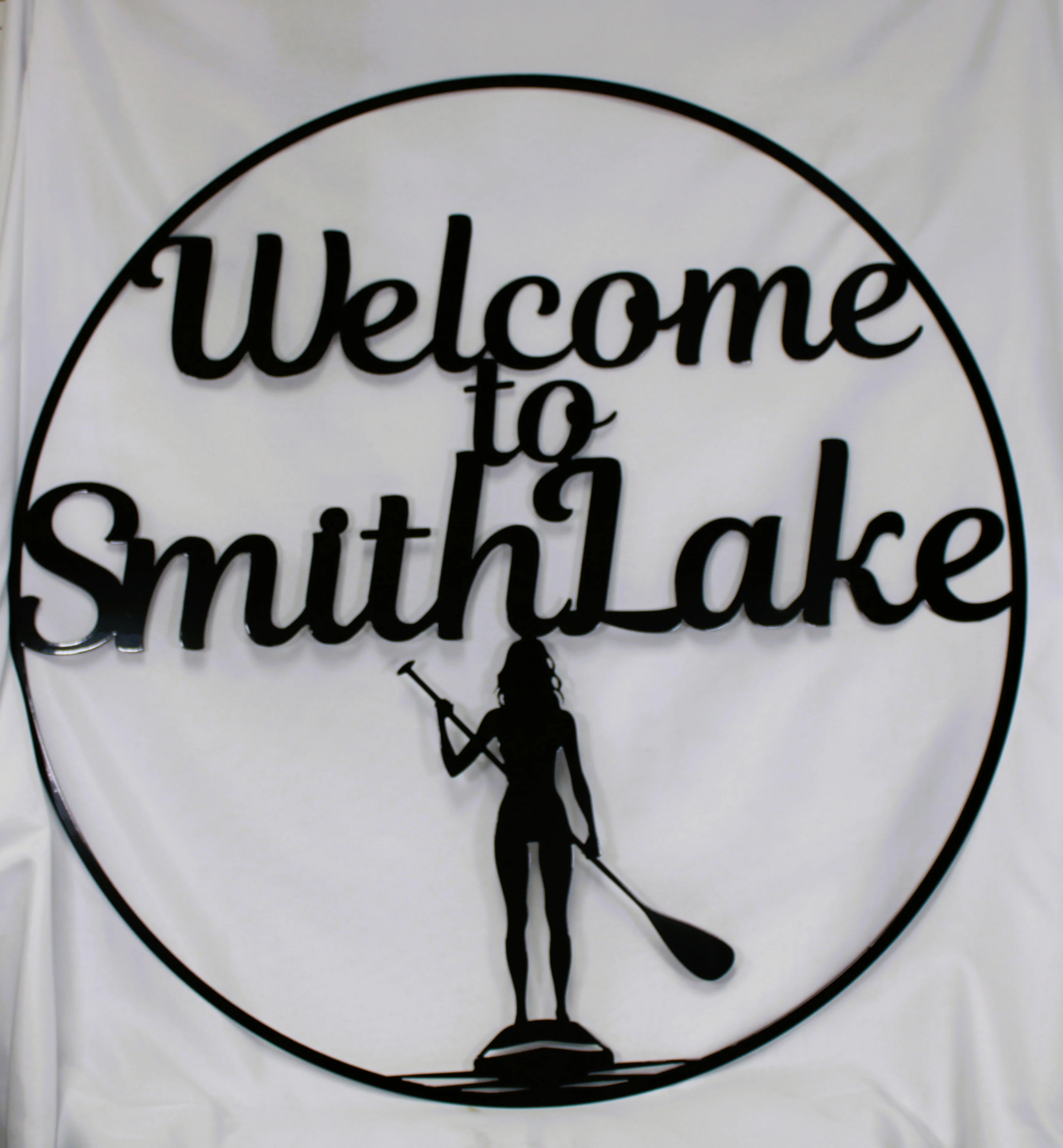 Fine Crafted Welcome to Smith Lake Paddle Board Wall Art Stylish