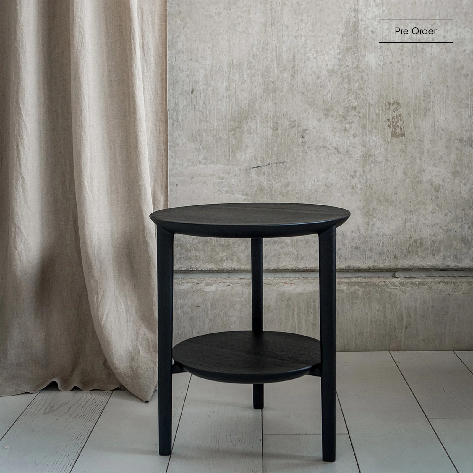 Quality Bok Side Table Black 43cm Elite