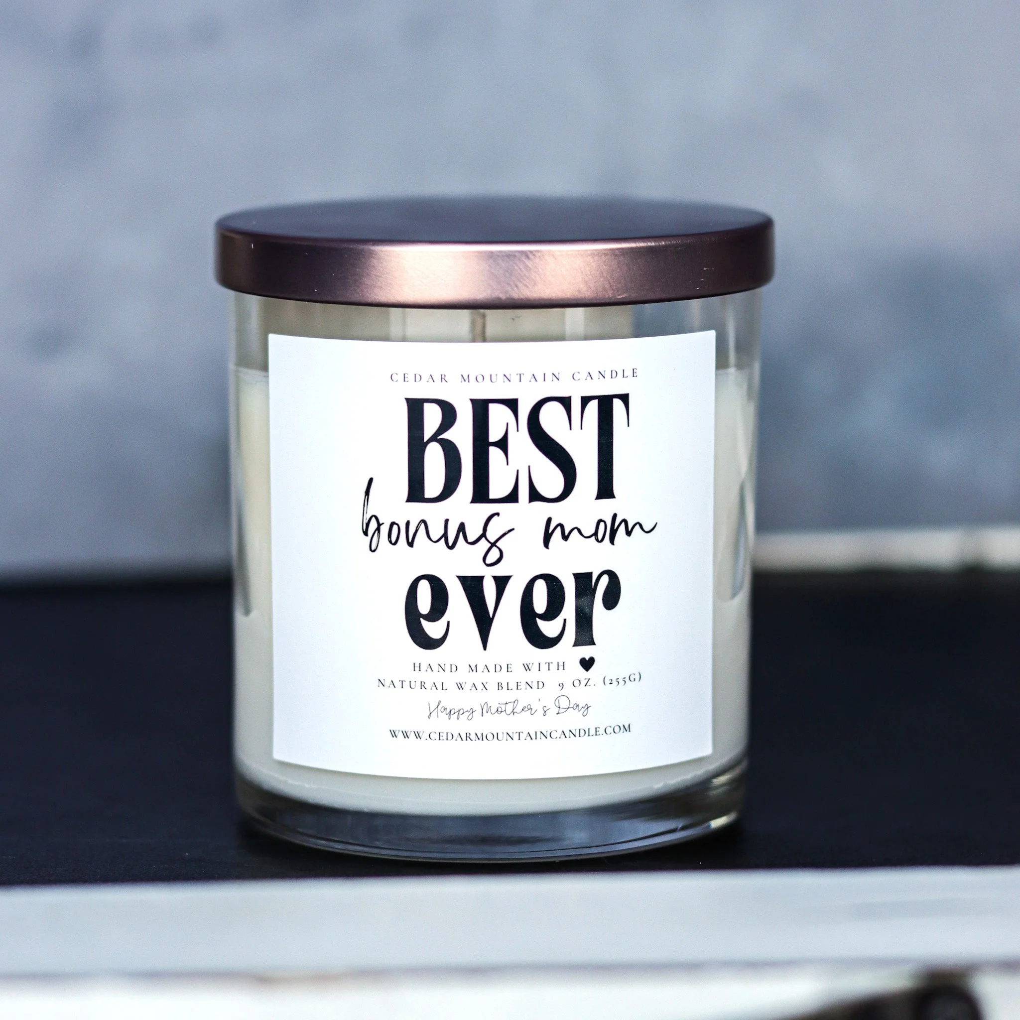 Expertly Made Bonus Mom Ever – Mother’s Day Whiskey Glass Candle Luxury