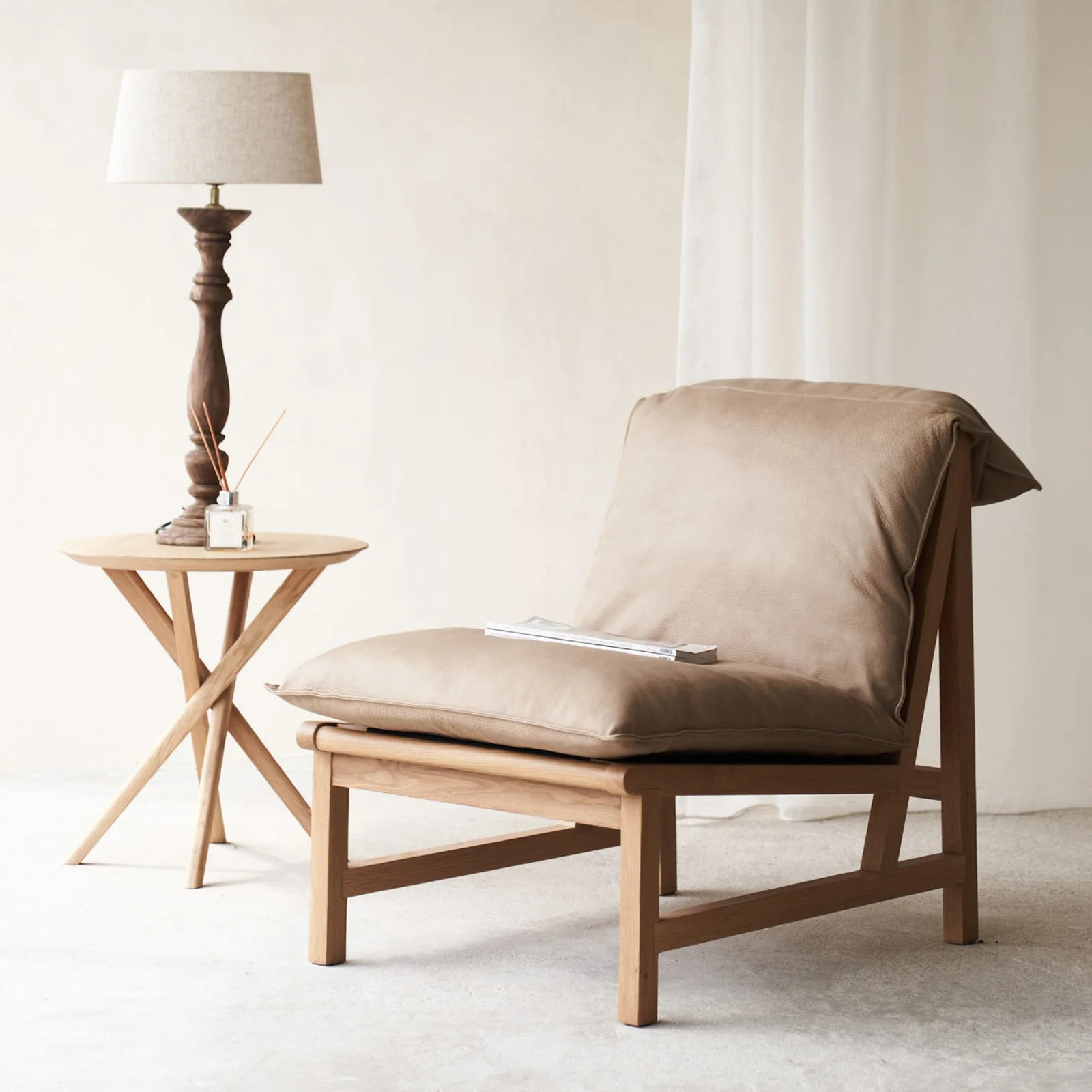 Pure Cantaloupe Leather Armchair Desert Functional