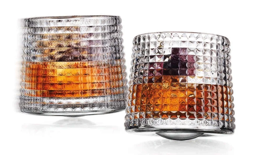 First-Class Revolve Spinning Non-Lead Crystal Whiskey Glass Powerful