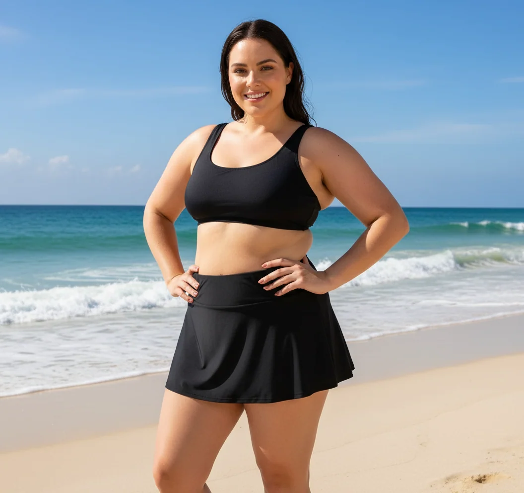 World-Class Plus Size Swim Skirt – Black Prestigious
