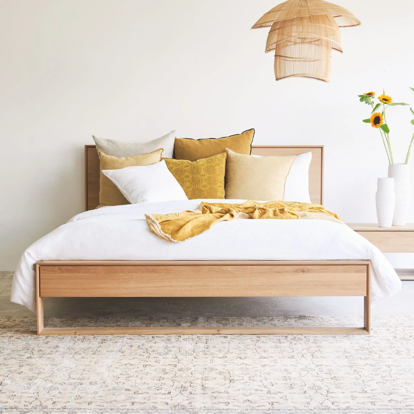 Detailed Nordic Bed Frame Oak Selected