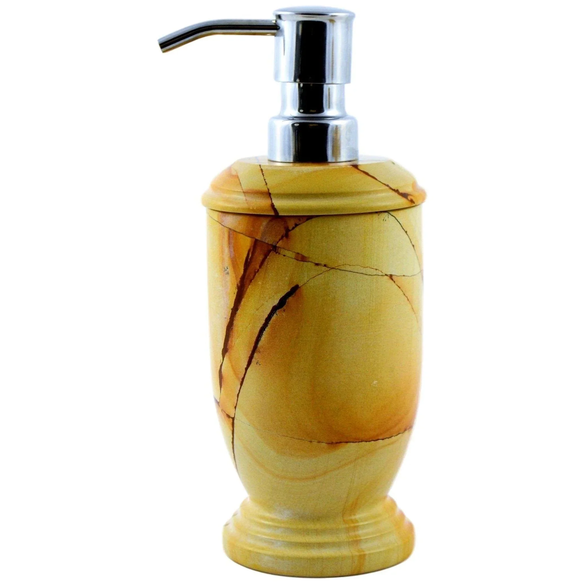 High-End Soap Lotion Dispenser of Teak Marble Fine Crafted