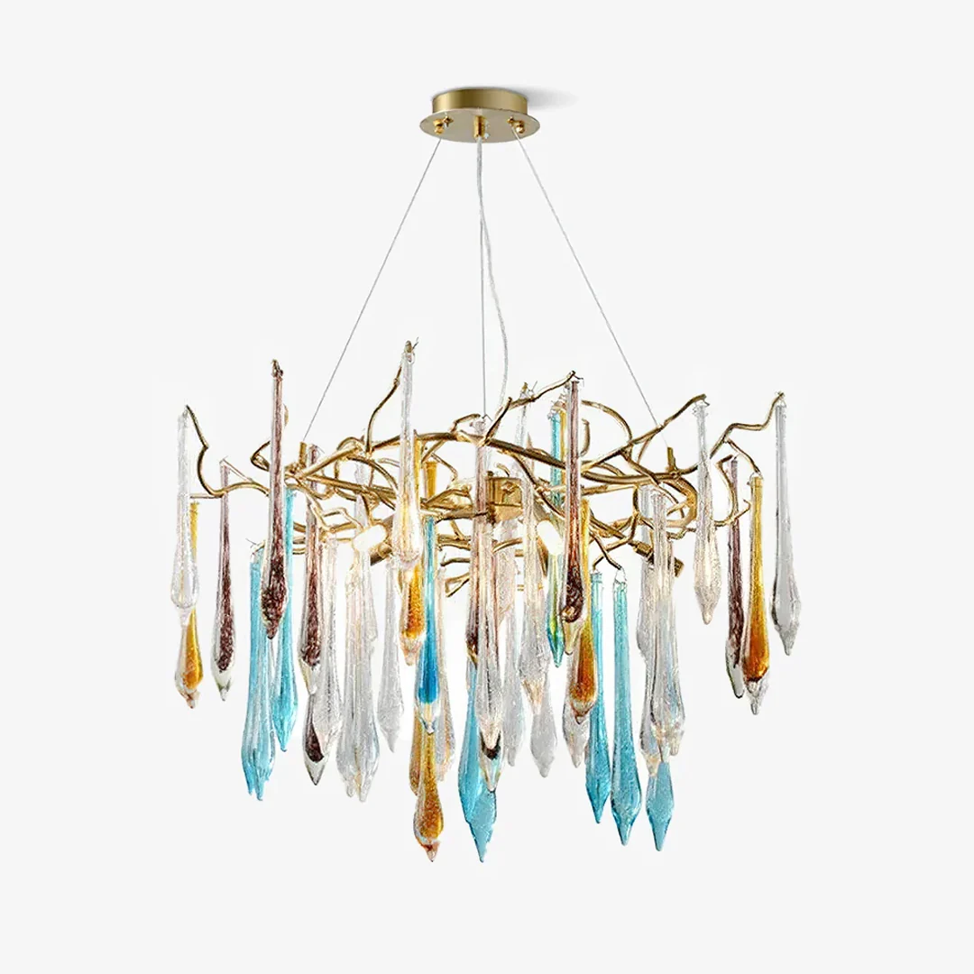 Secure Golden Water Drop Chandelier Modern