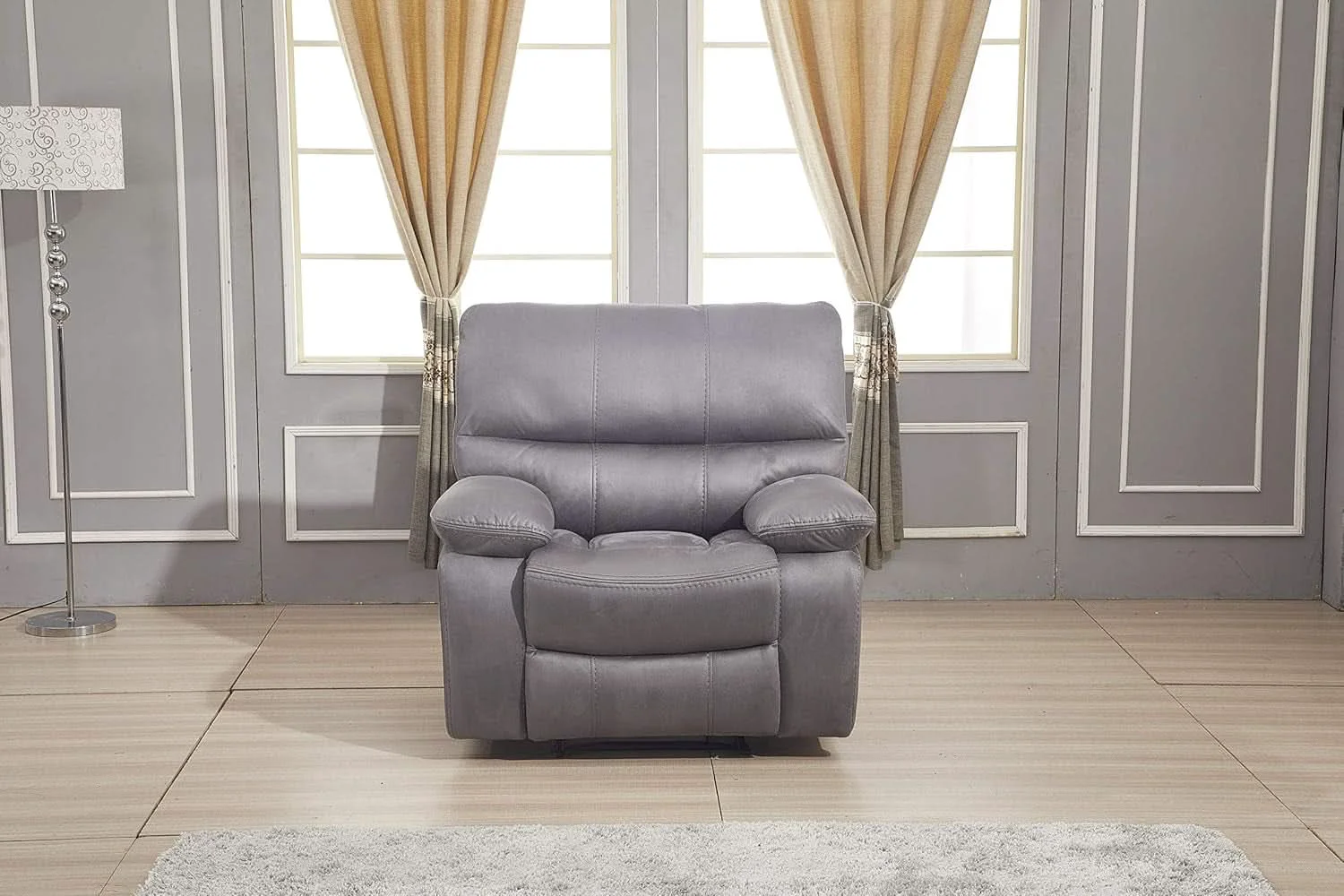 Proven Microfiber Reclining Sofa Set Grey Living Room 8007 World-Class