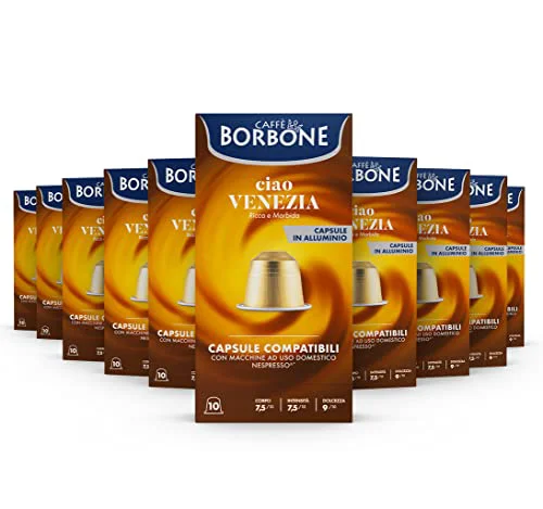 Traditional Ciao Venezia Aluminum Capsules Compatible with Nespresso Machines 100 Count Natural