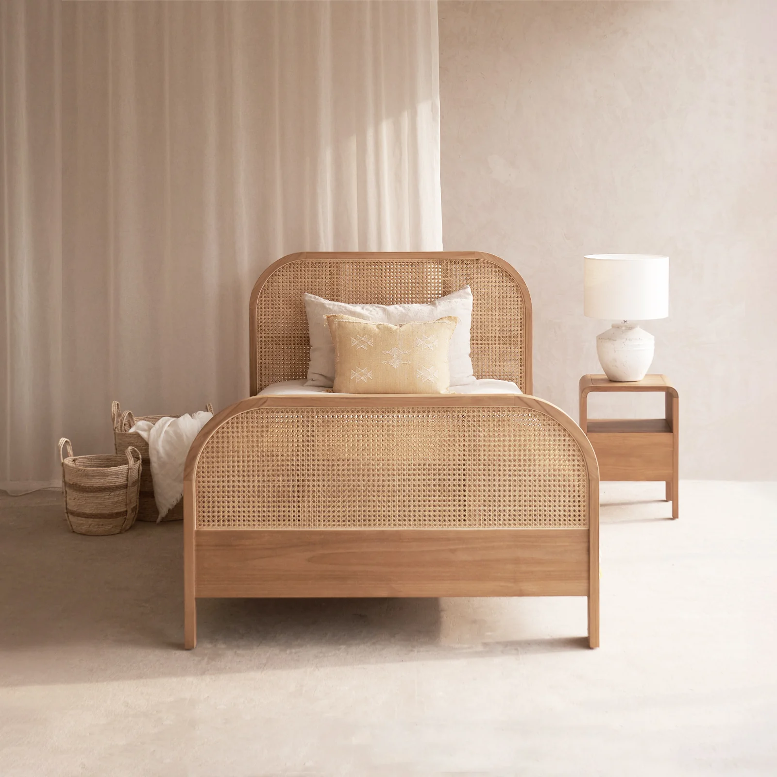 Original Luna Bed Frame Teak – Natural Single Trendy