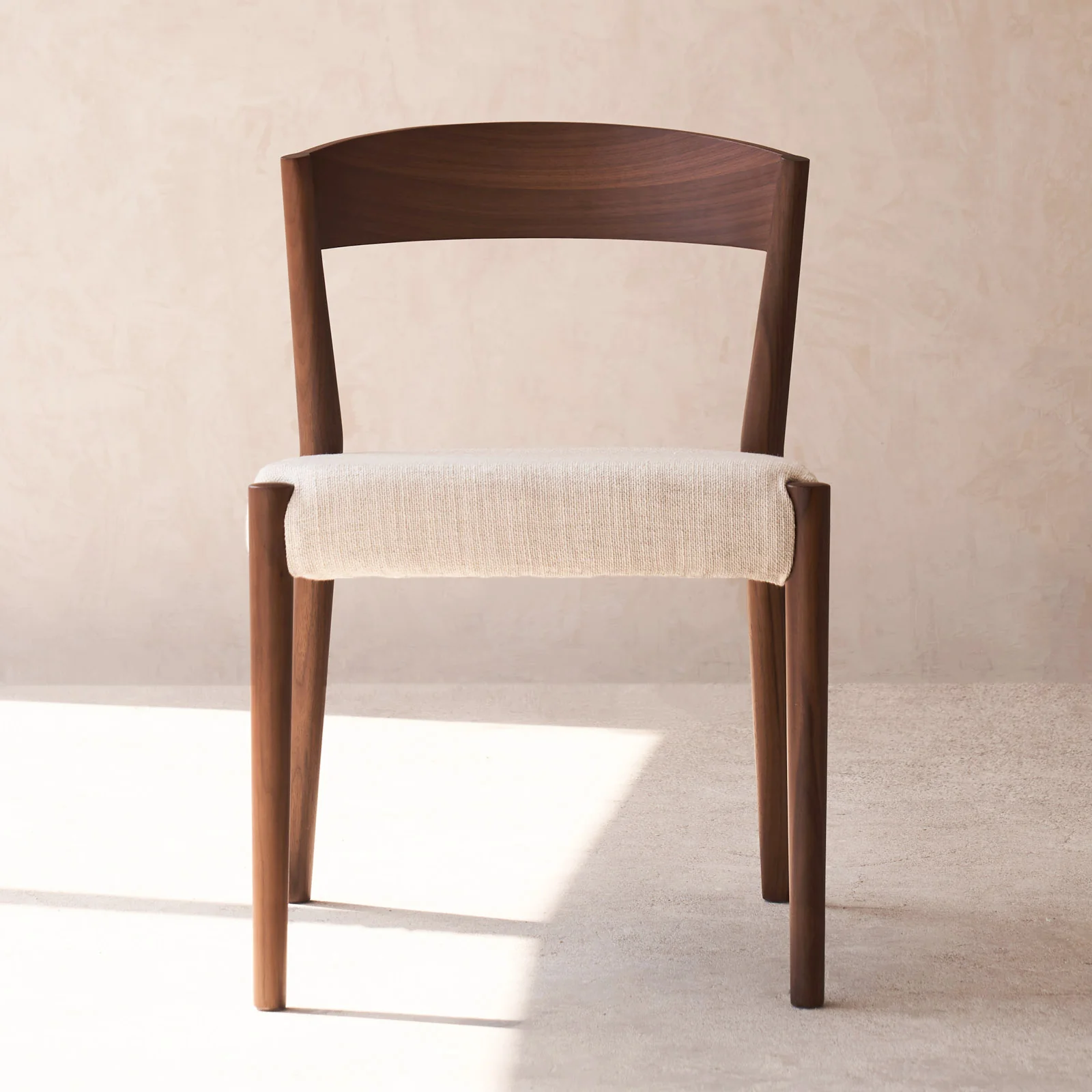 Responsible Ronda Fabric Dining Chair Walnut Frame – Sand High-Performance