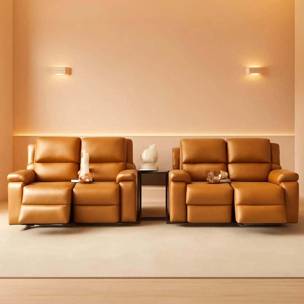 Functional Alpine Ginger Living Room Recliner Set 2 Piece Love Seat Clean
