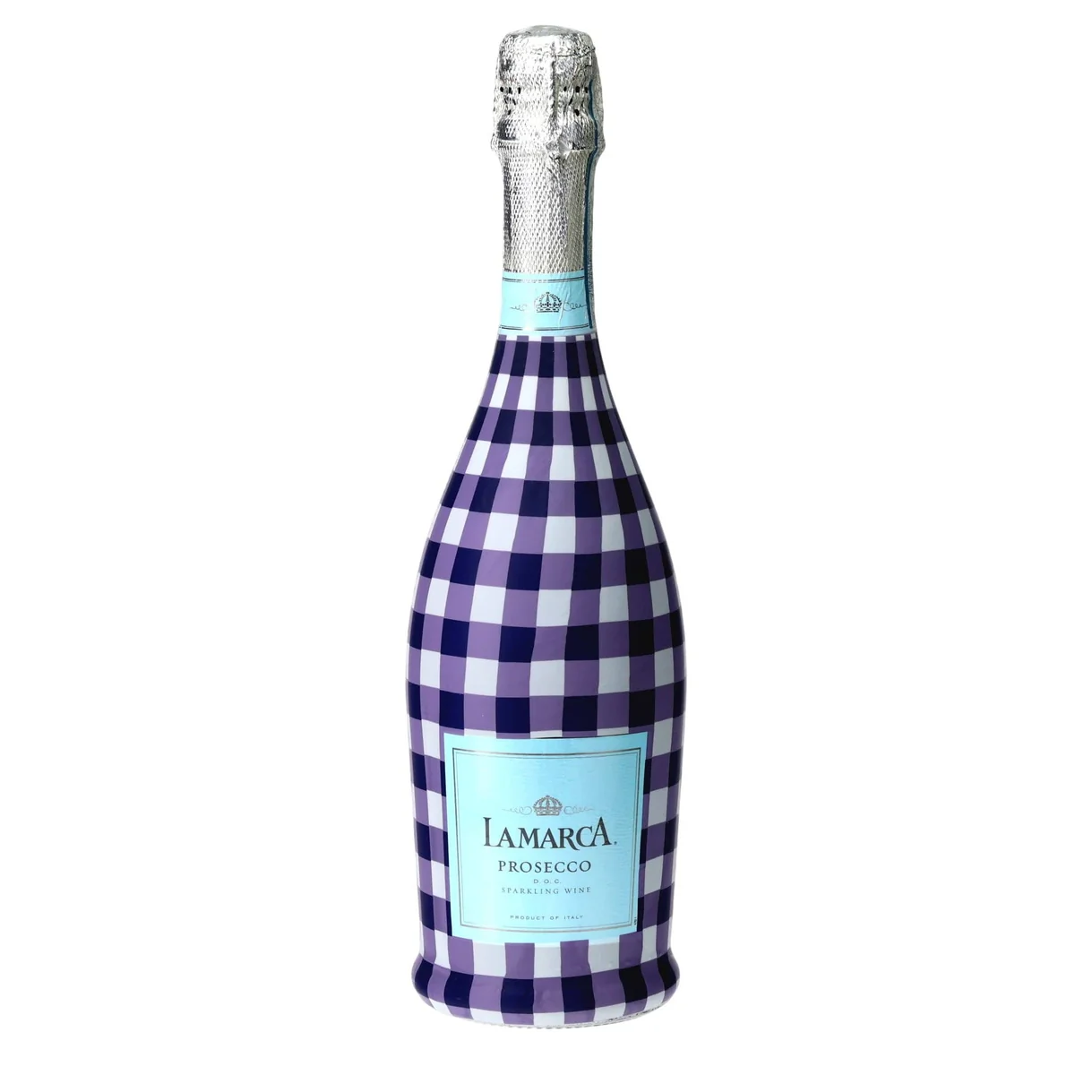 Artisan Purple White Gingham Prosecco Bottle Wrap Quality