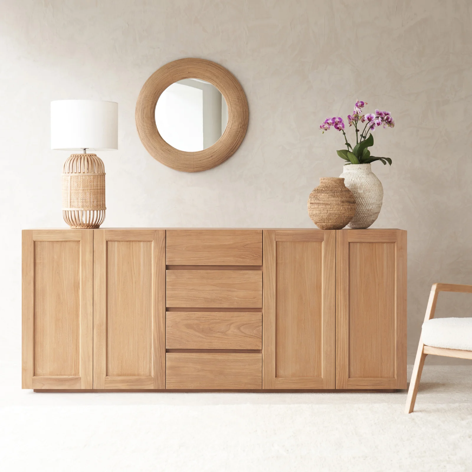 Artisan Ledge Sideboard Teak 200cm Lightweight