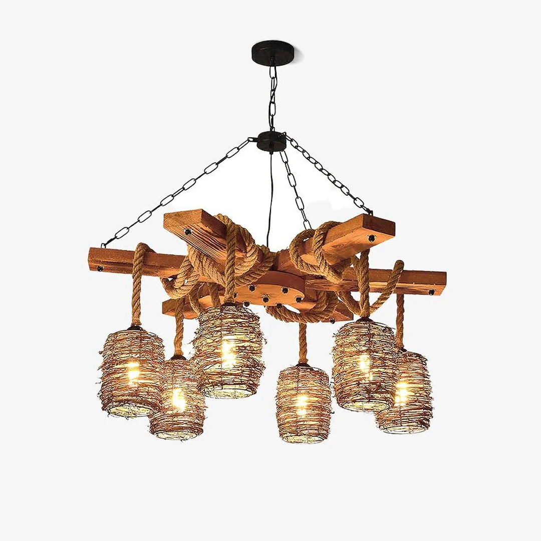 Fine Crafted Vintage Wooden Chandelier Trusted