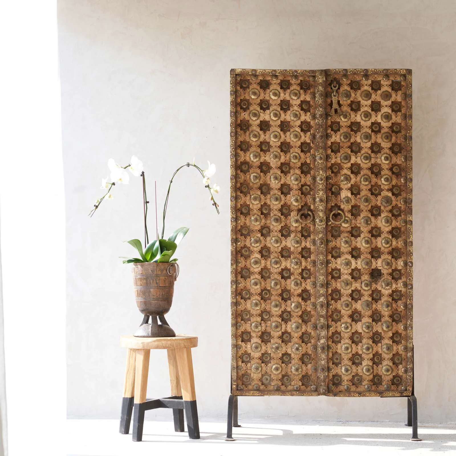 Clean No. 4 Vintage Teak Door with Brass Details Eco-Friendly