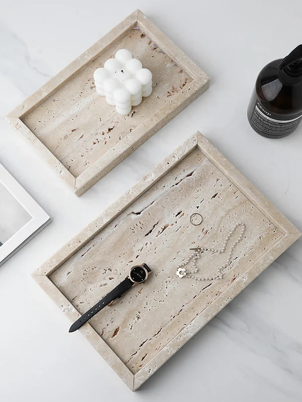 Contemporary Minimalist Stone Vanity Tray Secure