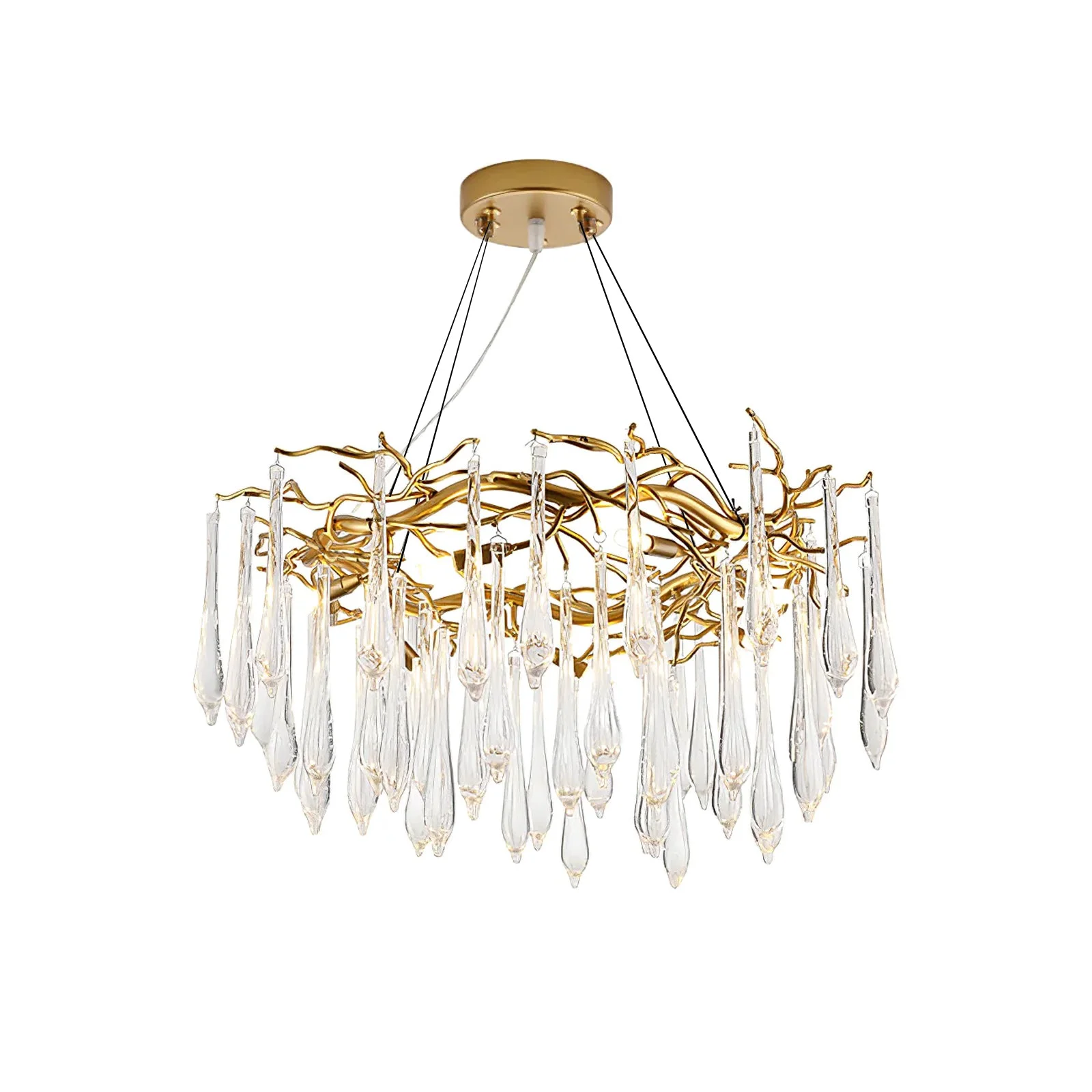 Easy-to-Use Teardrop Round Crystal Chandelier Smart