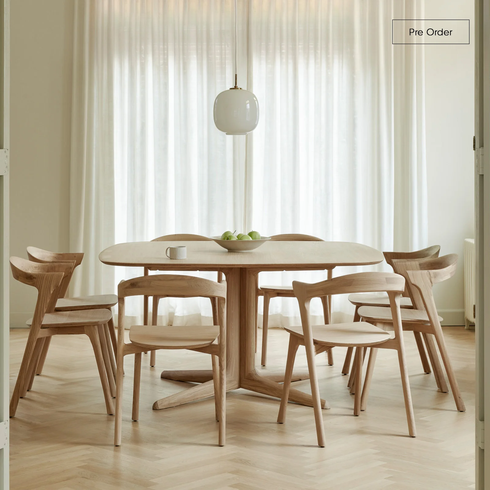 Organic Corto Dining Table Oak – Natural Detailed