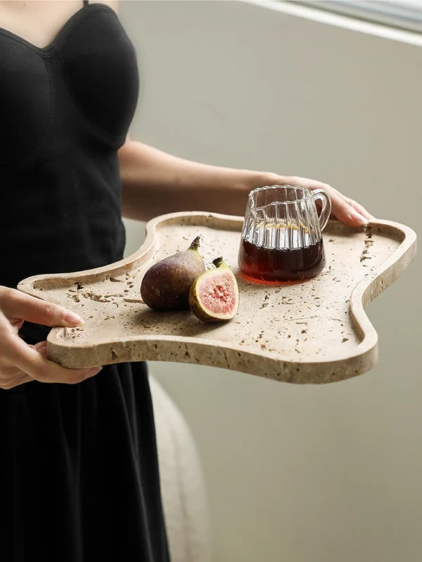 Eco-Friendly Vintage Travertine Stone Tray Selected