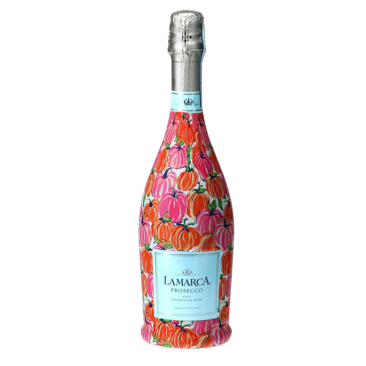 Contemporary Pink Orange Pumpkins Prosecco Bottle Wrap Fast