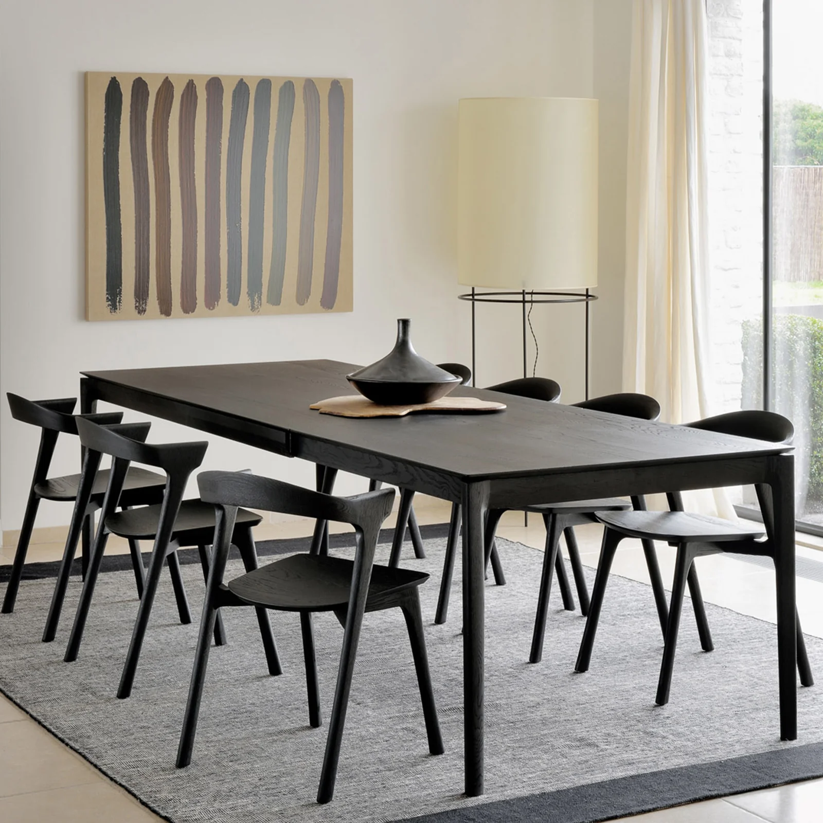 Authentic Bok Extendable Dining Table Oak – Black Premium