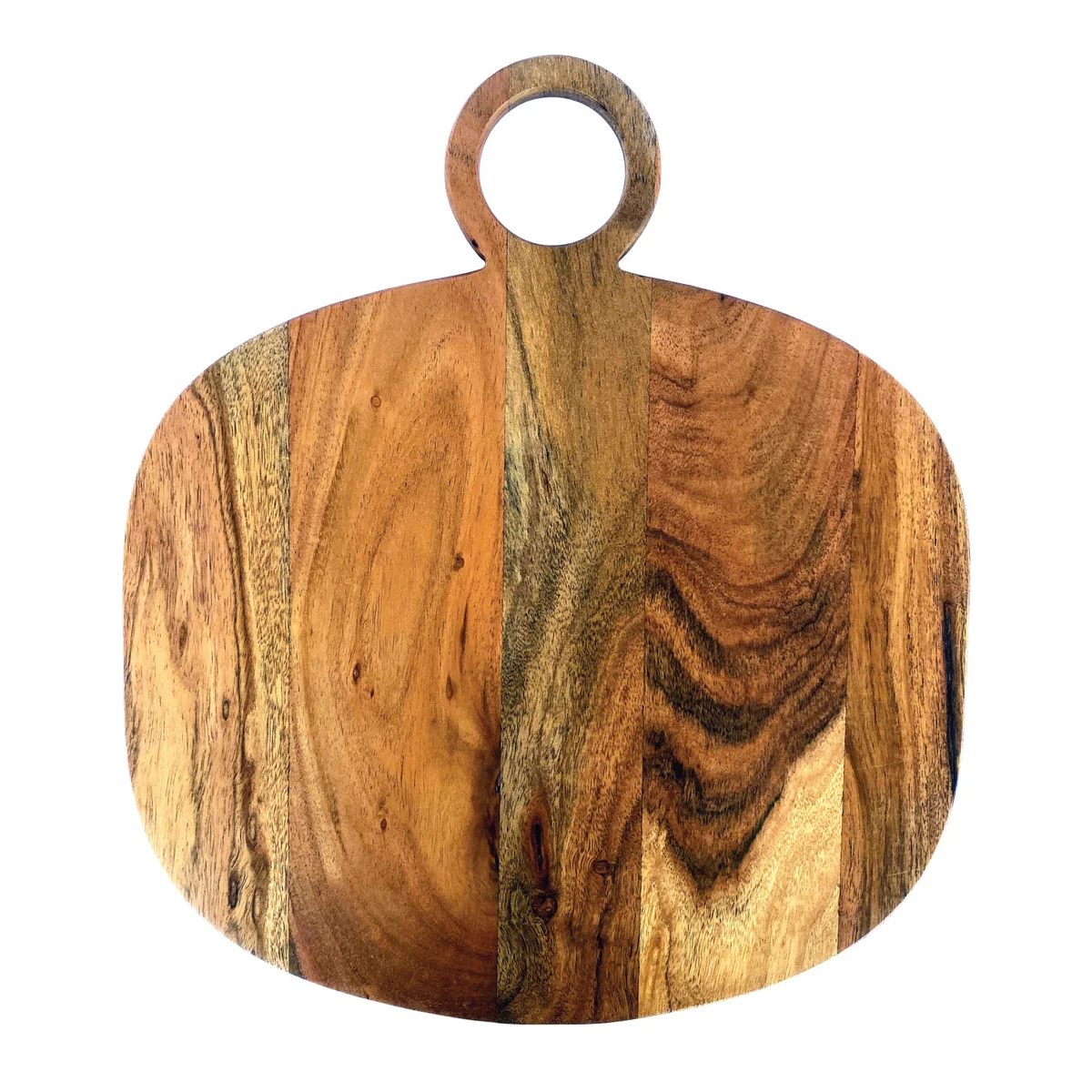 Fashionable Acacia Wood Cheese Cutting Board w Handle Fine Crafted