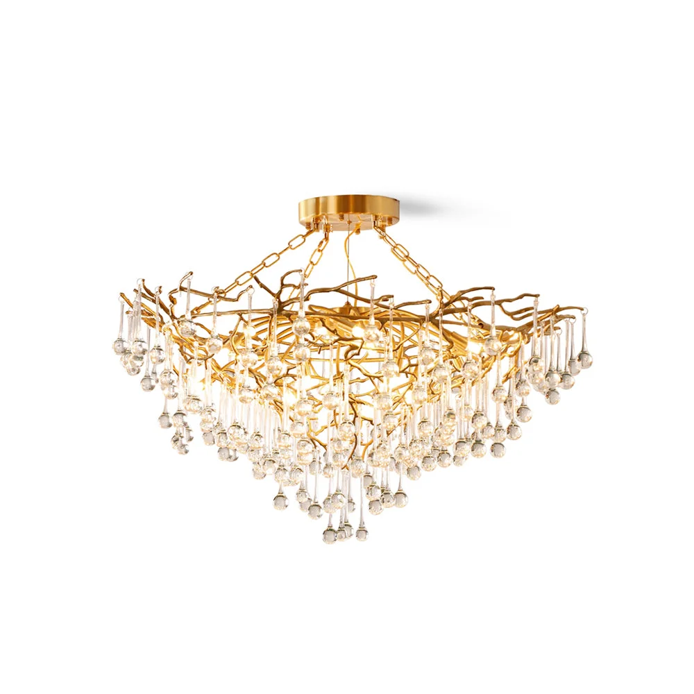 Lightweight Anita Brass Leaf Chandelier Durable