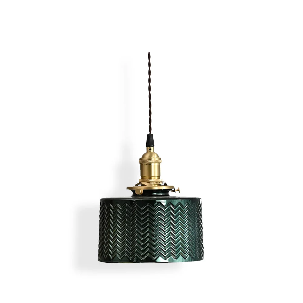 Professional Green Glass Pendant Lamp Crafted