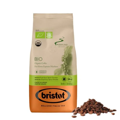 Natural Bio Organic Italian Espresso Beans 17.6 Ounce Fine Crafted