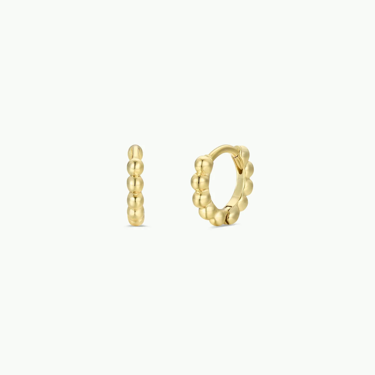 Modern Tiny Ball Hoop Gold Earrings Classic