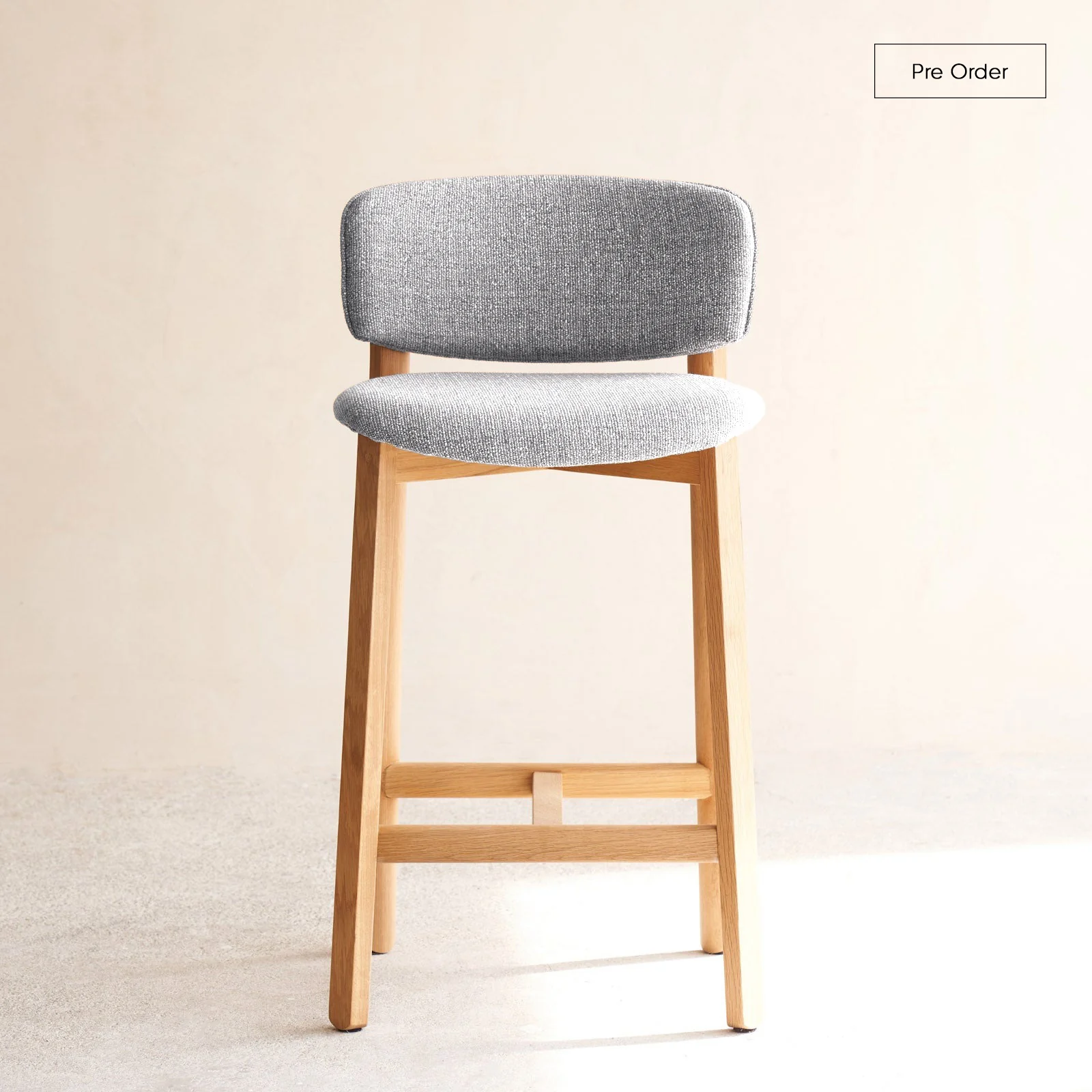 Practical Pinta Counter Stool Oak Frame – Bespoke Fabric Specialty