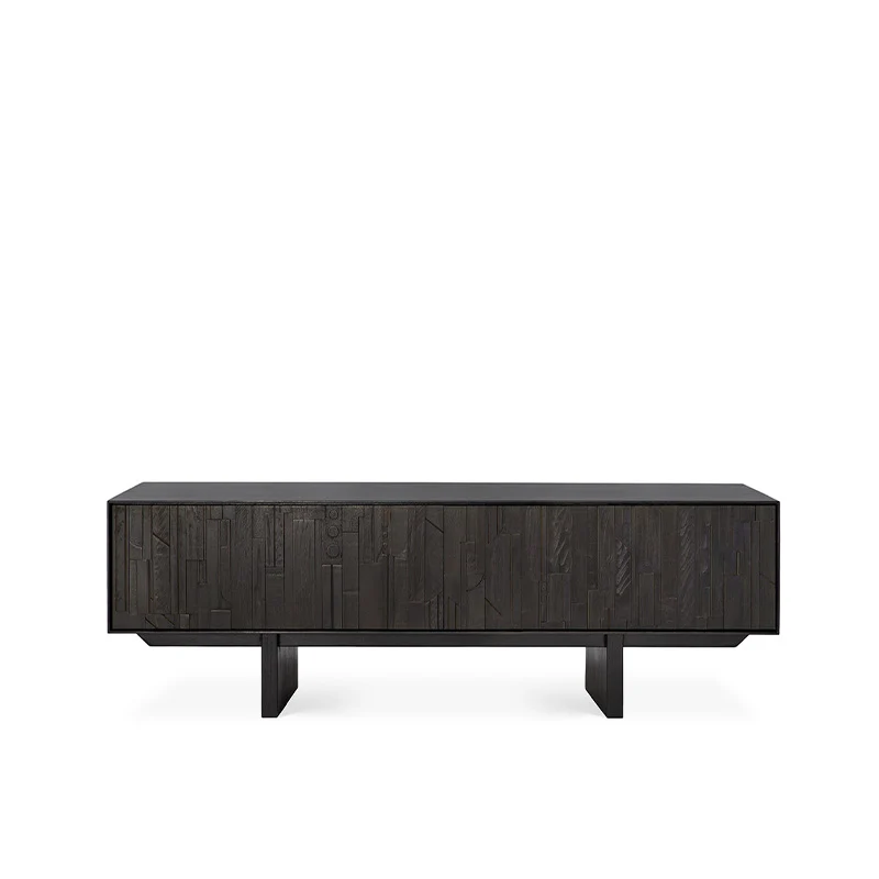 Advanced Mosaic TV Console Teak – Black 162cm Top-Quality