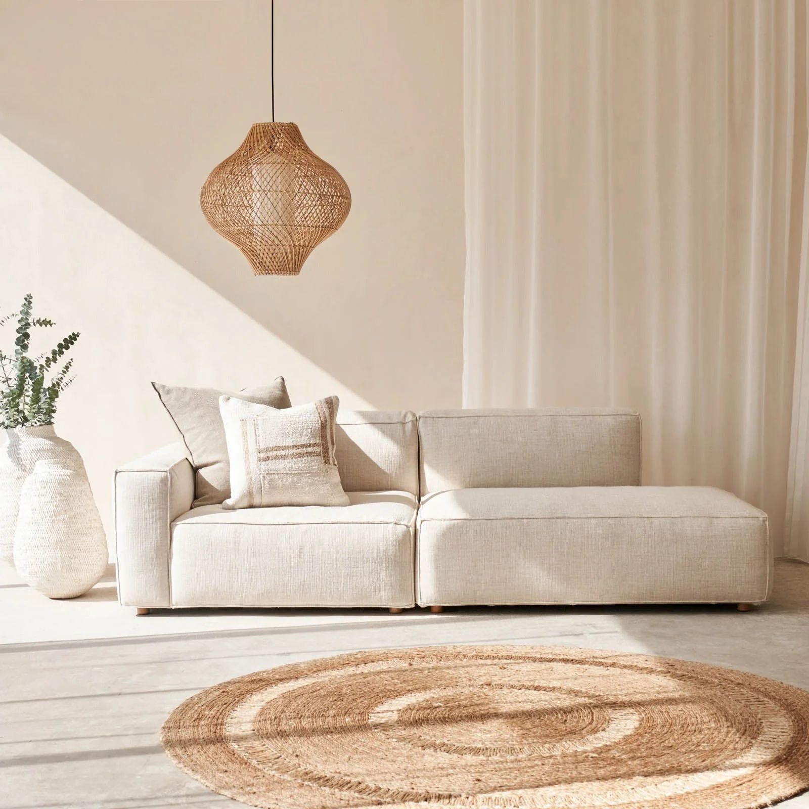 Professional Baker Modular Fabric Sofa Sand 238cm Artisan
