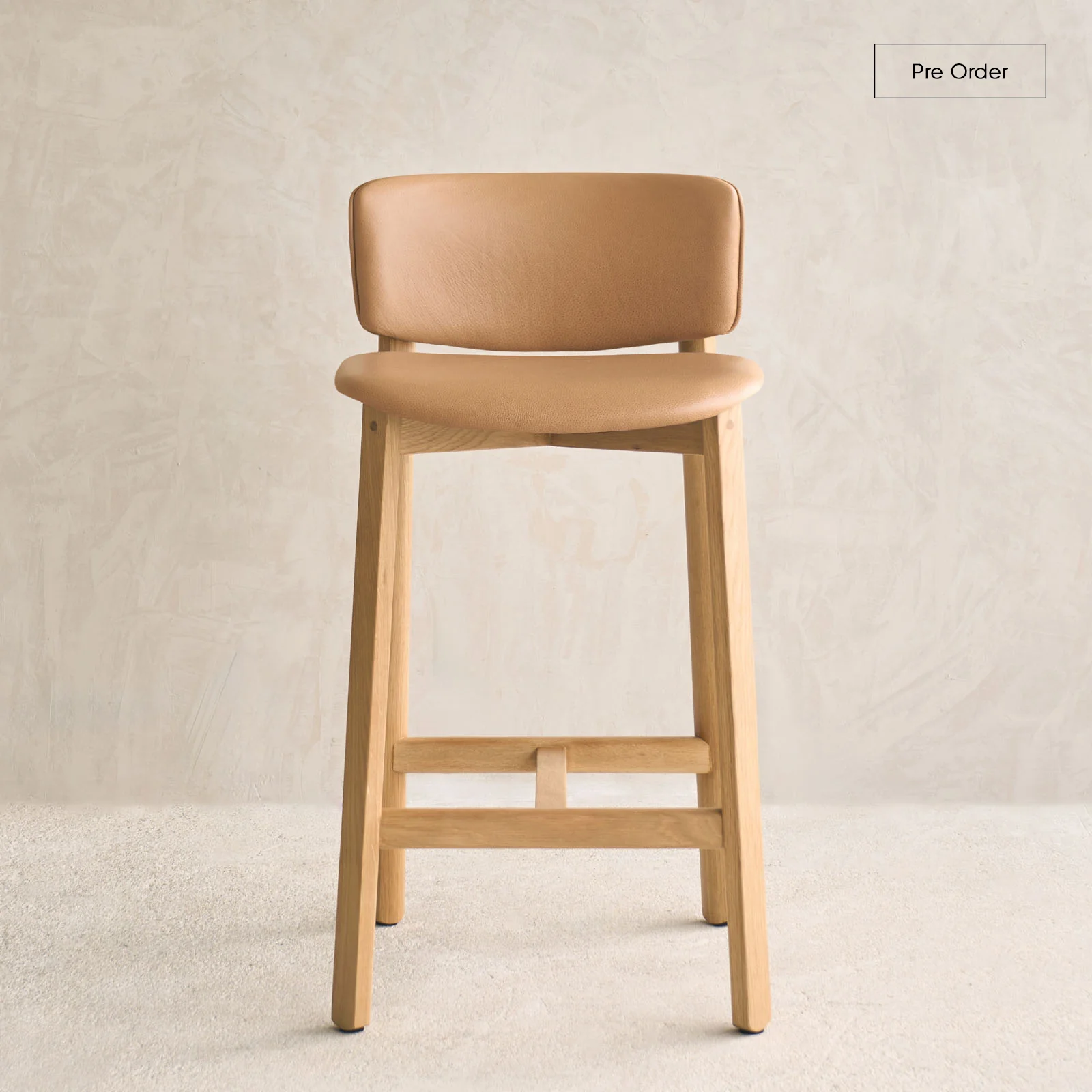 Quality Pinta Counter Stool Oak Frame – Bespoke Leather Refined