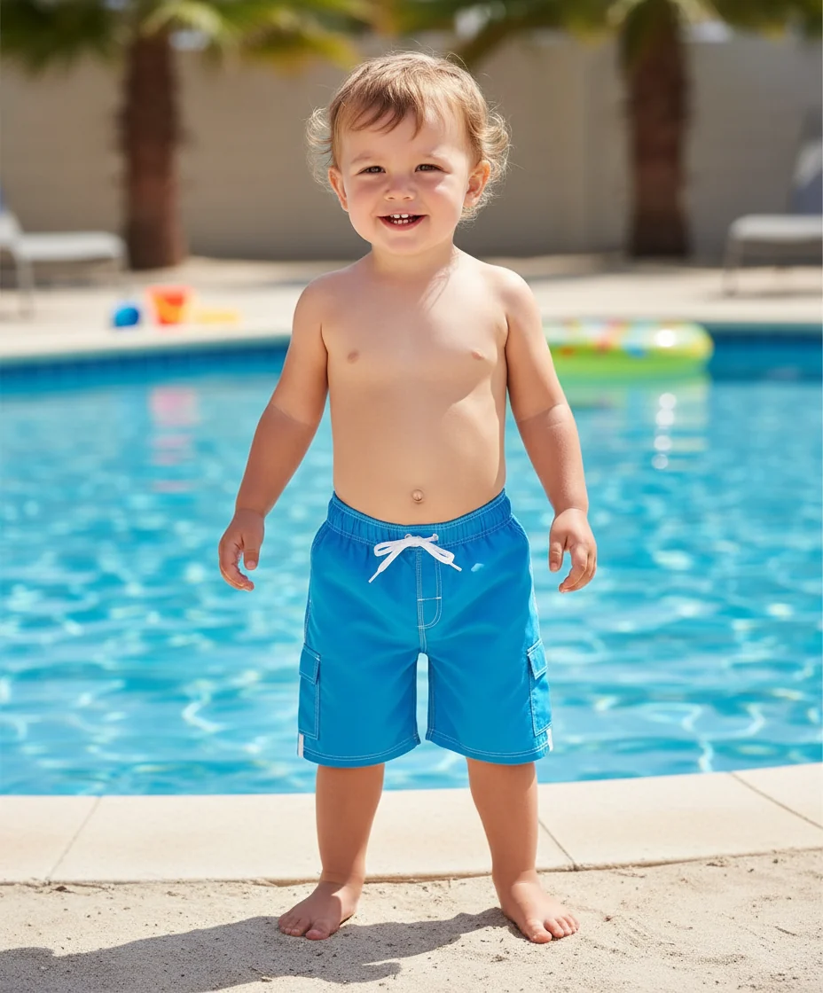 Functional Norty Toddler Boys Swim Trunks Board Short Bathing Suit Verified