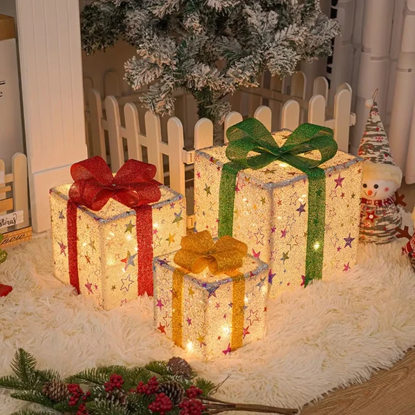 Selected Christmas Lighted Gift Boxes with Remote First-Class