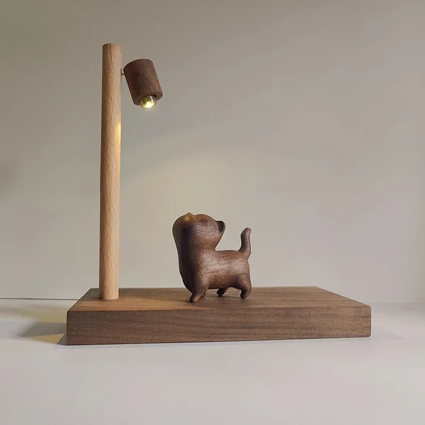Original Wooden Dog Shaped Street Lamp Genuine